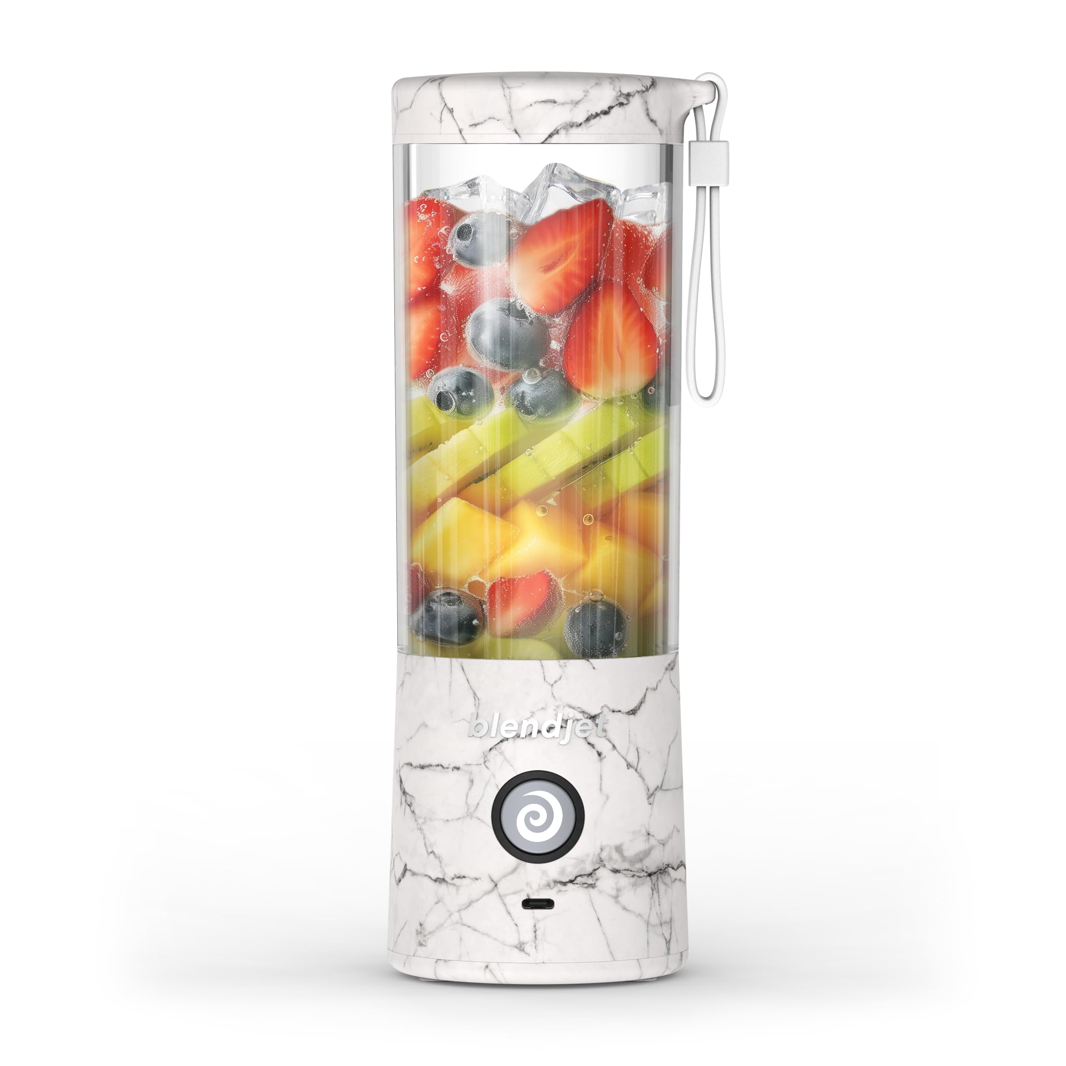 Photo 1 of BlendJet Portable Blender for Smoothies & Shakes - 16oz, 3 Speeds, USB-C Rechargeable, Self Cleaning, Mini Travel Blender with Stainless Steel Blade (White Marble)