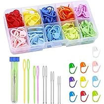 Aiguilles Couture 120 Marqueurs Tricot & Crochet - 10 Couleurs 9 Aiguilles à Gros Chas Anneaux Marqueurs Pour Tricot