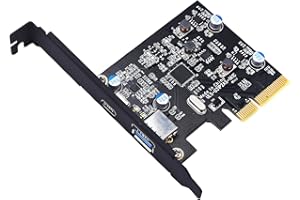TOTOVIN PCI-E PCI Express to USB 3.1 Gen 2 (10 Gbps) Type A+Type C Expansion Card Asmedia Chipset for Windows 7/8/8.1/10/Linu