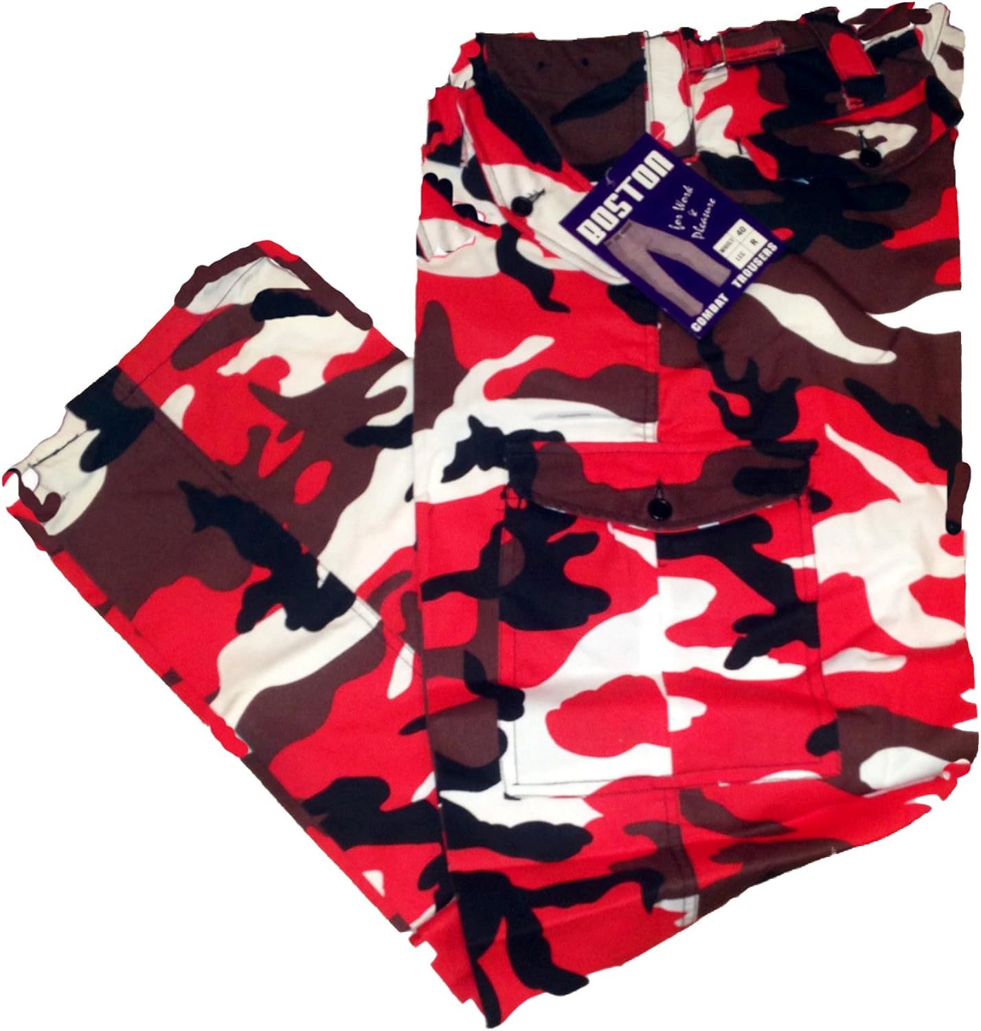 red camouflage trousers