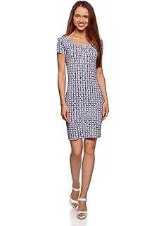 oodji Collection Mujer Vestido Ajustado con Escote Pronunciado en la Espalda