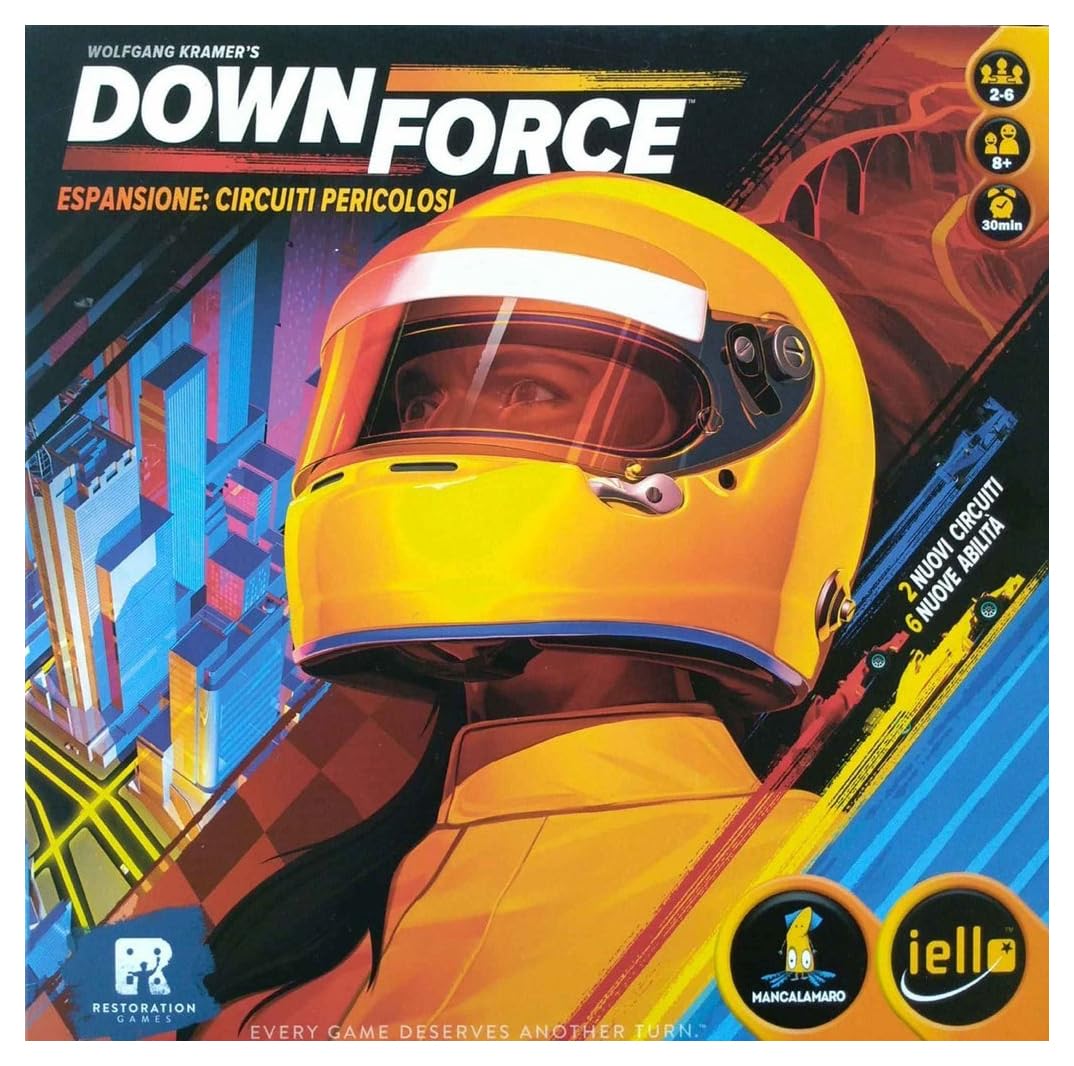IELLO | Downforce: Danger Circuit Expansion | Board Game | 2-6 Players | Aged 8+ | 20-40 Minutes Playtime