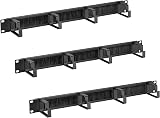 kwmobile 1U 19 Inch Server Rack Cable Management Brackets 3 Steel Organisers view 6