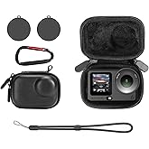 AMAZEAR Carry Case for DJI OSMO Action 6 Accessories, Action6 Portable and Compact Travel Bag Hard Leather Case with Soft Inner for Protection, Organization, and Storage, Black