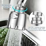 Vinabo 360° Swivel Faucet Aerator 2 Modes Silver Water-Saving Filter view 7