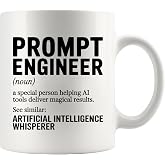 Panvola Prompt Engineer Mug Engineer Gifts Artificial Intelligence Gift AI Funny Coder Developers Data Scientists Gift NOvelty Drinkware Ceramic Mug 11 oz White