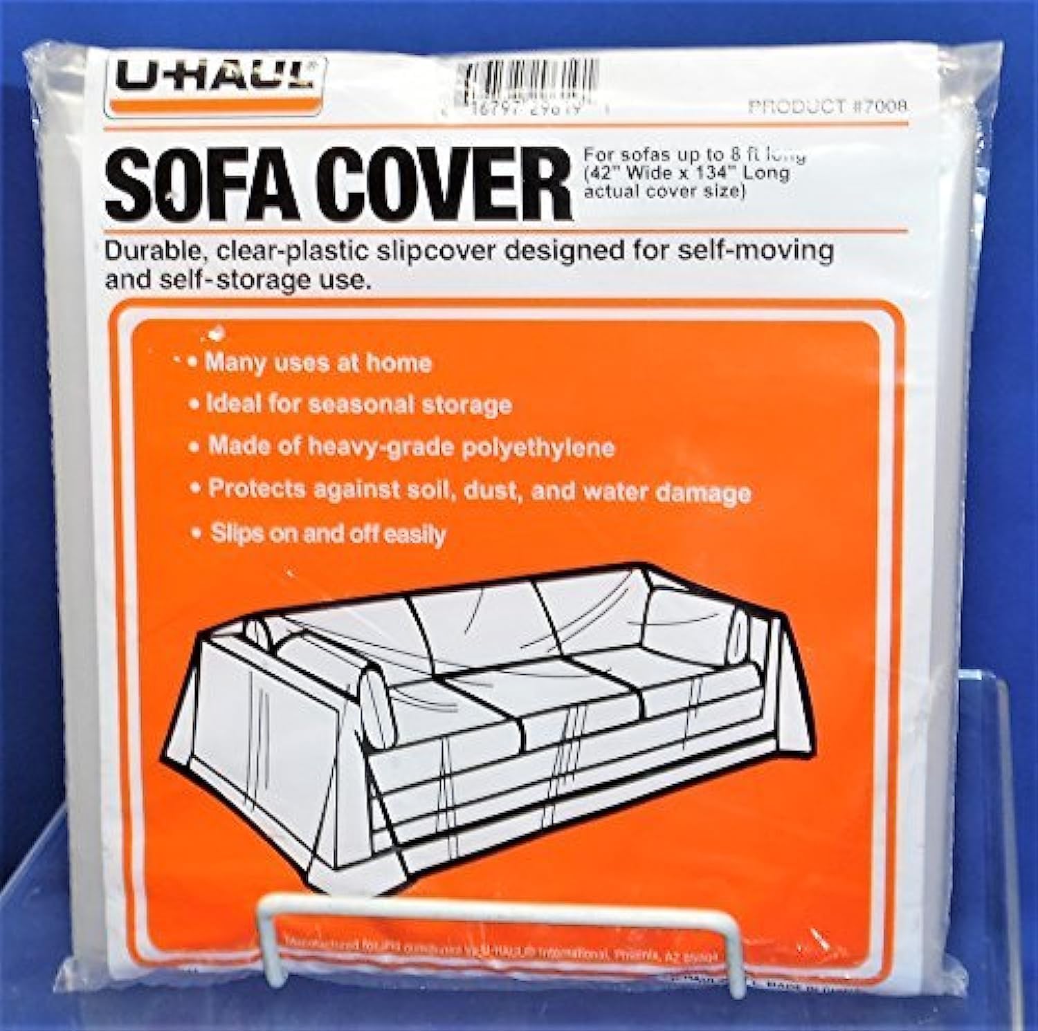 Slipcovers - U-Haul Moving & Storage Sofa Cover (Fits Sofas up to 8' Long) - Water Resistant Plastic Sheet Couch Protection - 42