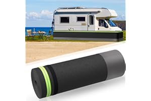FNYLOTUSR Easy Installation RV Skirting, Travel Wheel Skirt for Mobile Home Exterior, PVC with Tightly Metal Plates, Convenient Storage Wheel Rv Cover for Garden,Outdoor, Yard (Black, 2.6 x65.62 ft)