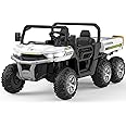 Hetoy 24V 2-Seater Ride On Dump Truck with Parent Remote Control, 4WD 6-Wheel Electric Car for Big Kids, UTV Style Dump Bed & Music Horn, ASTM/CPSIA Certified (Ages 3+)