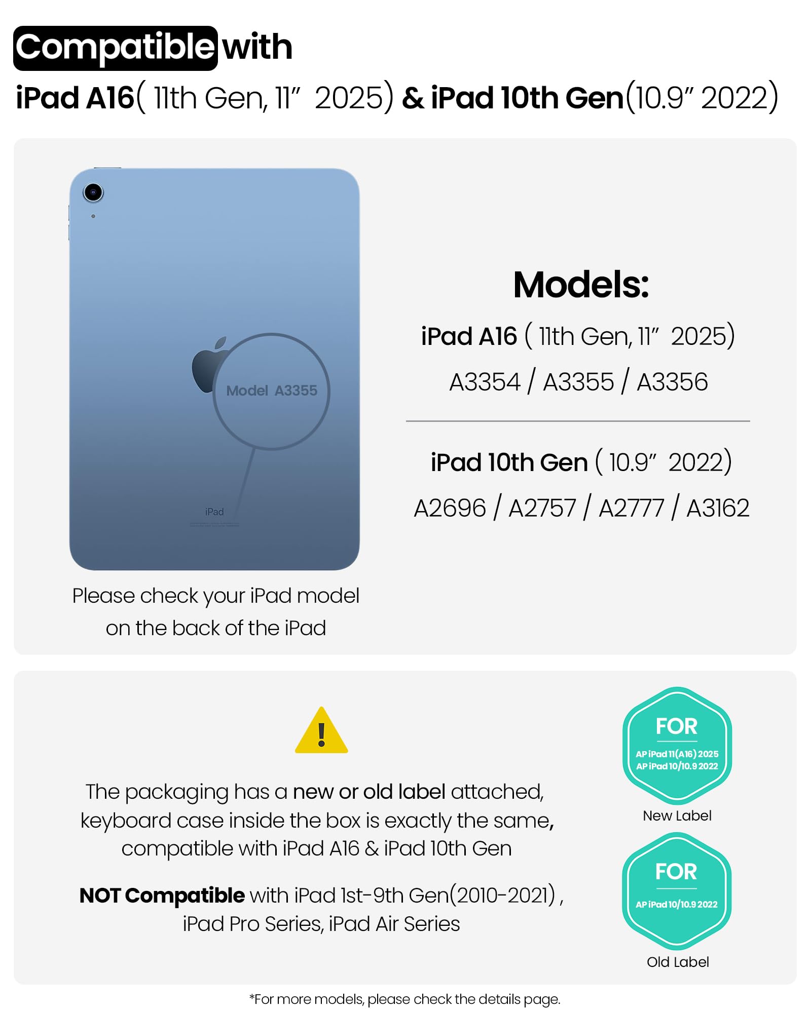 Nillkin iPad A16 (11th Gen) / 10th Gen Case with Detachable Keyboard, Magic Trackpad, 7-Color Backlit, Portrait/Landscape Modes, Rugged Keyboard Case for iPad 11th / 10th Generation (2025/2022), Black