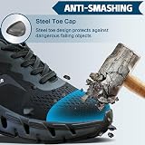 YOBIKEY Steel Toe Cap Safety Trainers Mens Womens Lightweight Non Slip 8UK view 4