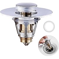 Pop Up Bathroom Sink Stopper, Upgraded Bathtub Plug with Sink Filter, Fits 1.1"~1.49" Drain Hole (Include 1.25" U.S…