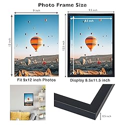 JCJMY 9x12 Black Picture Frame Set of 6, Horizontal