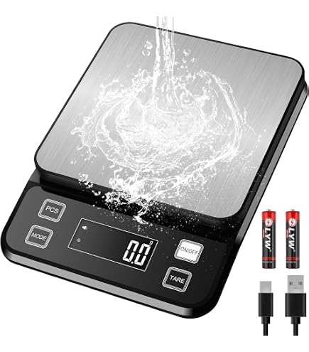 Etekcity Balance De Cuisine Numérique 10 Kg – Précision 1 G, USB Rechargeable, Étanche IPX6, Acier Inox