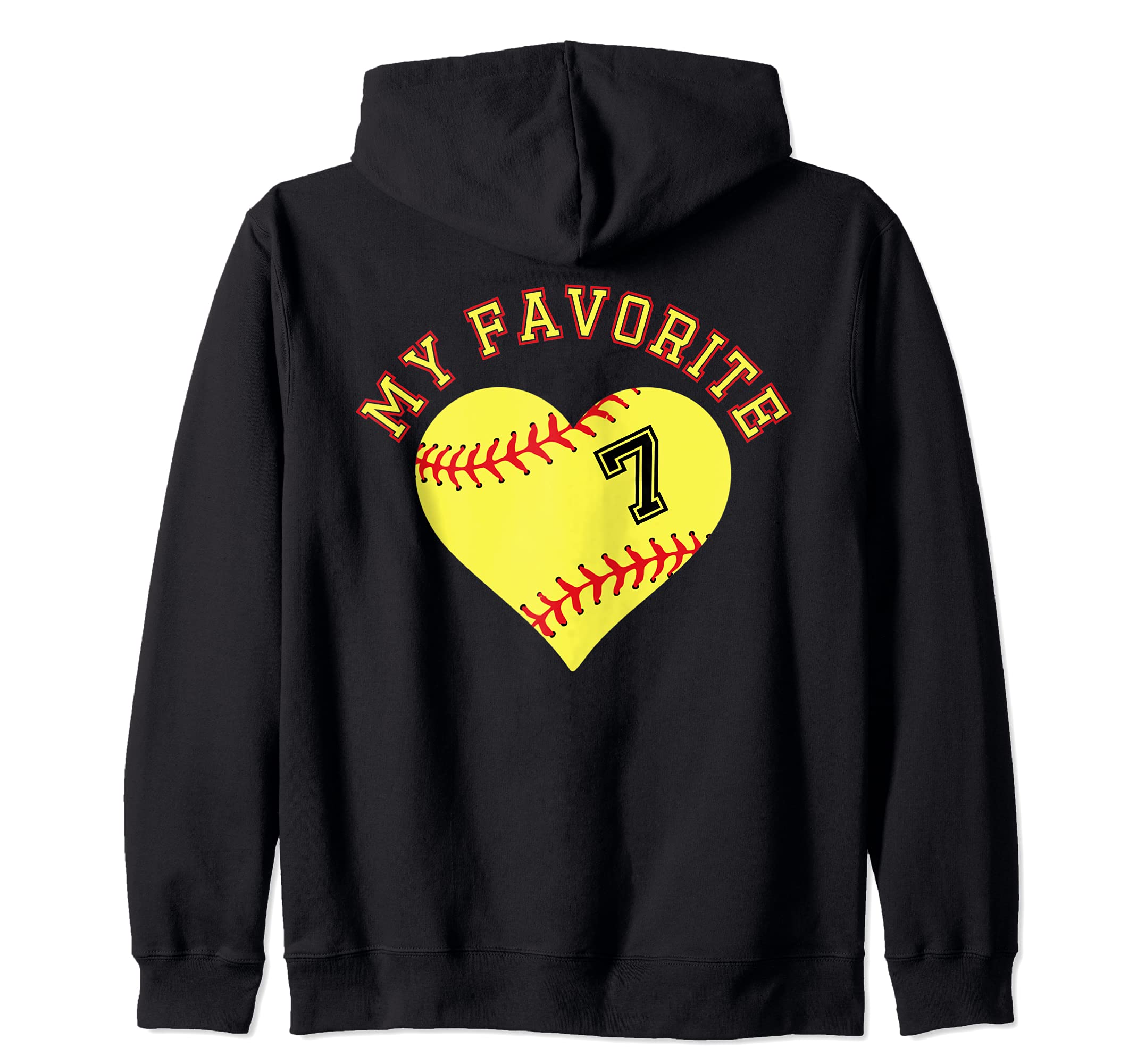 Softball Player 7 Jersey Outfit No #7 Sports Fan Zip Hoodie
