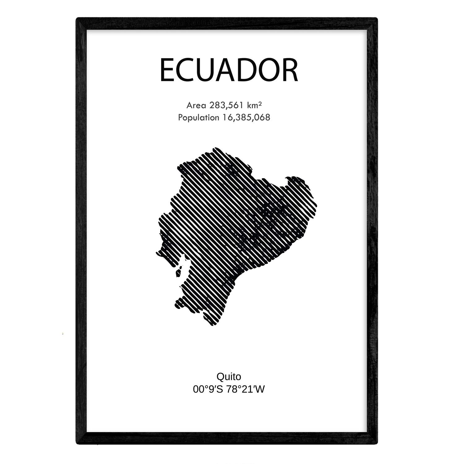 Nacnic Poster of Ecuador. Sheets of countries and continents. A3 size