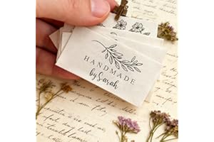 20pcs Personalized Organic Cotton Sewing Labels, Custom Fabric Tags For Handmade Items, With Signature Businesses(40x80mm)