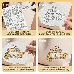 DOODLREAM 48Pcs Cat Playing Halloween Embroidery