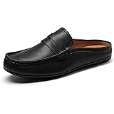 GSOHINO Men’s Slip-On Loafers Handmade Leather Slippers Breathable Comfortable Soft Hand Stitched no-Heel Casual Shoes for Men