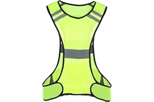 Ptwola Reflective Running Vest High Visibility Running Gear with Large Pocket Night Lightweight Reflective Safety Vest