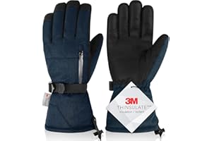 Magelfarm Unisex Waterproof Touchscreen Ski Gloves for Men Women, 3M Thinsulate Winter Snow Gloves with Pocket
