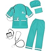 ANPHILE Kids Veterinarian Costume, Kids Doctor Vet Costume Outfit Pretend Play Dress Up Set for Career Day