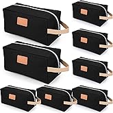 Paterr 8 Pieces Groomsmen Gift Bags Toiletry Bag for Men Hanging Travel Toiletry Bag Water Resistant Shaving Bag Portable Storage Bags Christmas Gifts(Black)