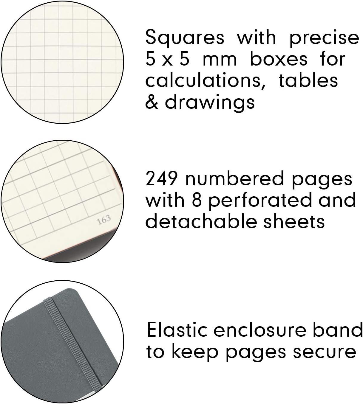 LEUCHTTURM1917 344783 Notebook Medium (A5), 249 Numbered Pages, Squared, Anthracite - Image 3