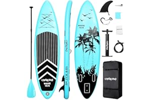 OWROMI SUP Inflatable Stand Up Paddle Board 10'6" Ultra-Light Thick Paddleboard for All Skill Levels ISUP Paddle Board with Accessories, 10/6 Inflatable Paddle Boards for Adults & Youth