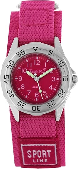 Pacific Time Niños Reloj De Pulsera Niña Sport Reloj Correa Velcro tela analógico de cuarzo rosa 21887