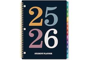 ATTITILL Student Planner 2025-2026 - Academic Student Planner 2025-2026, Aug. 2025 - Jun. 2026, 8.5'' x 11'', School Planners with Stickers, Week's Goals, Tabs and 3-Hole Punched