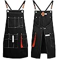 conda Chef Apron, 1 Pack, Cross Back Straps Apron With Pockets for Men Women, 100% Cotton Canvas Adjustable Apron, for Cooking Pottery Baking Painting