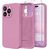 SuydanBox Magnetic for iPhone 12 Pro Max Case, Compatible with MagSafe, [Full Camera Protection][Screen Protector] Silicone Shockproof Protective Phone Case for iPhone 12 Pro Max 6.7", Blackcurrant