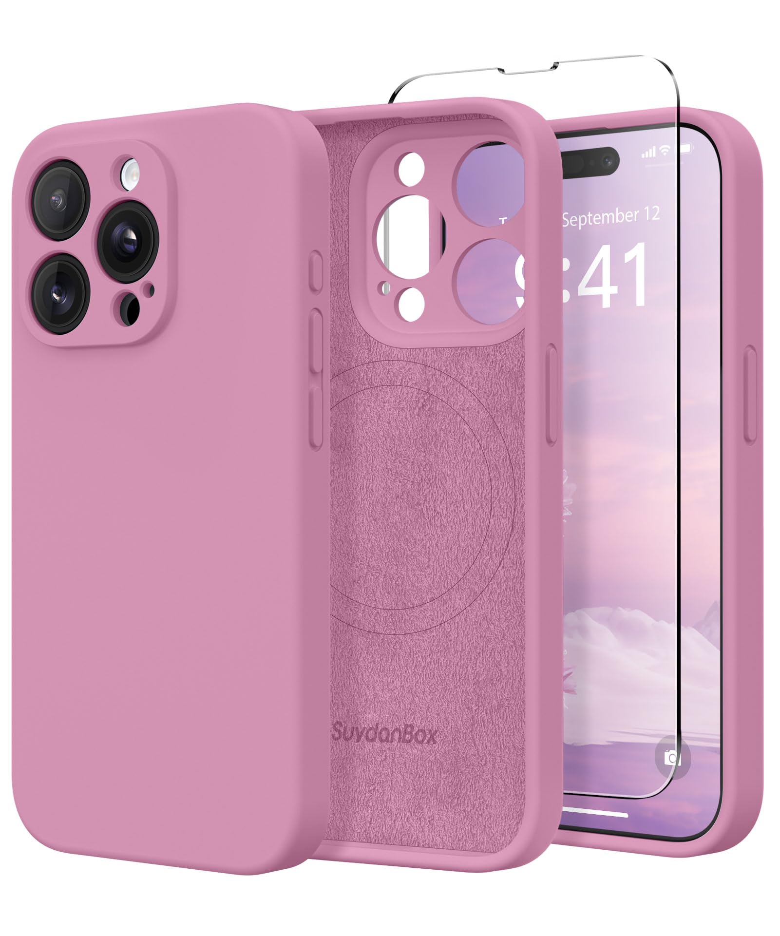Photo 1 of SuydanBox Magnetic for iPhone 13 Pro Case, Compatible with MagSafe, [Full Camera Protection][Screen Protector] Silicone Shockproof Protective Phone Case for iPhone 13 Pro 6.1", Blackcurrant