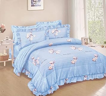 Buy Mil Furnishings Elegant King Size Glace Cotton Double Bed