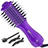 Blow Dryer Brush, Smoothing & Volumizing Blowout, 2 Inch Oval Barrel Hair Dryer Brush, Ceramic Coating for Short-to-Medium Hair, 120V (Purple)