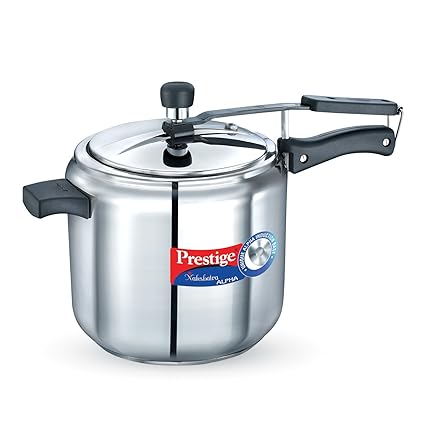 Prestige Nakshatra Alpha Stainless Steel Pressure Cooker, 7 Litres,Stainless Steel