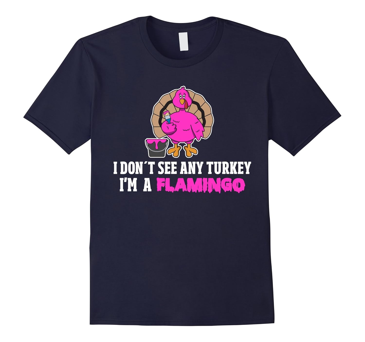 Thanksgiving Pink Turkey Hiding As Flamingo Gift T-Shirt-ANZ