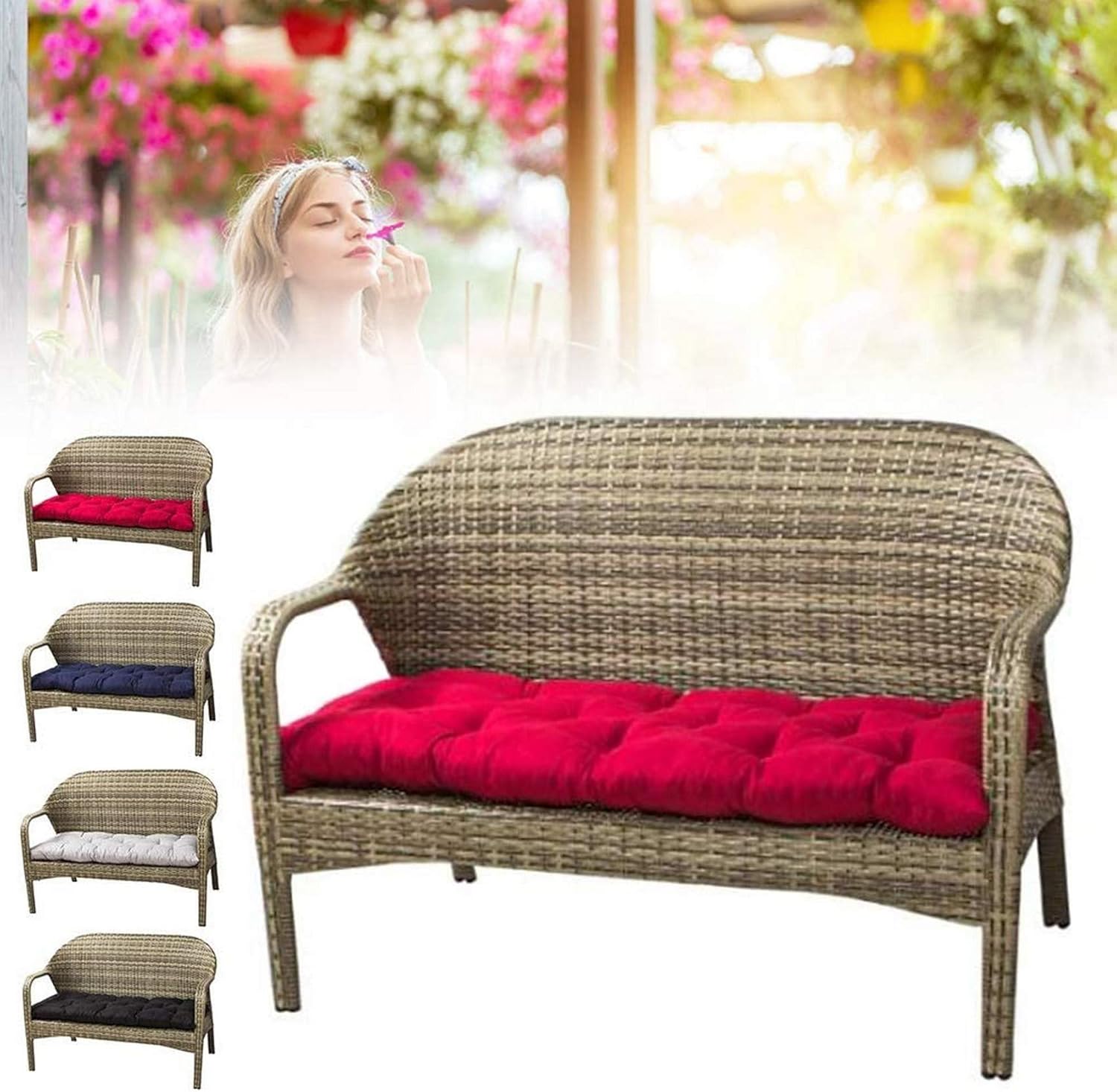 Thick Bench Cushion Outdoor and Indoor Long Cushion Seat Pad Rectangle