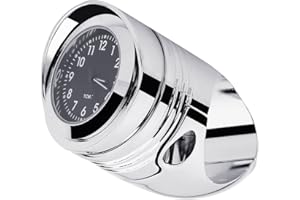XMT-MOTO Universal Motorcycle Aluminum Handlebar Mount Clock fit 1 1/4"(1.25'') handlebar(Chrome)