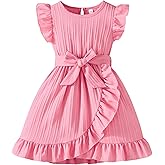 Rosibel Toddler Girls Dress Kids Ruffles Sleeveless Casual Dresses Little Girls Summer Beach Sundress 2-7Y