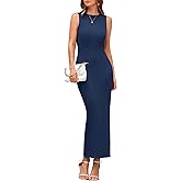 PRETTYGARDEN Women's 2026 Summer Casual Maxi Dresses Ribbed Knit Sleeveless Bodycon Elegant Going Out Beach Vacation Clothes