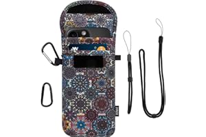 JINSI Cell Phone Pouch, Phone Sleeve Bag with Lanyard Strap & Carabiner Clip, Fit Not More Than 6.9inch Smartphone, Compatible for iPhone 16 Pro Max (Mandala,3.74x7 inch)