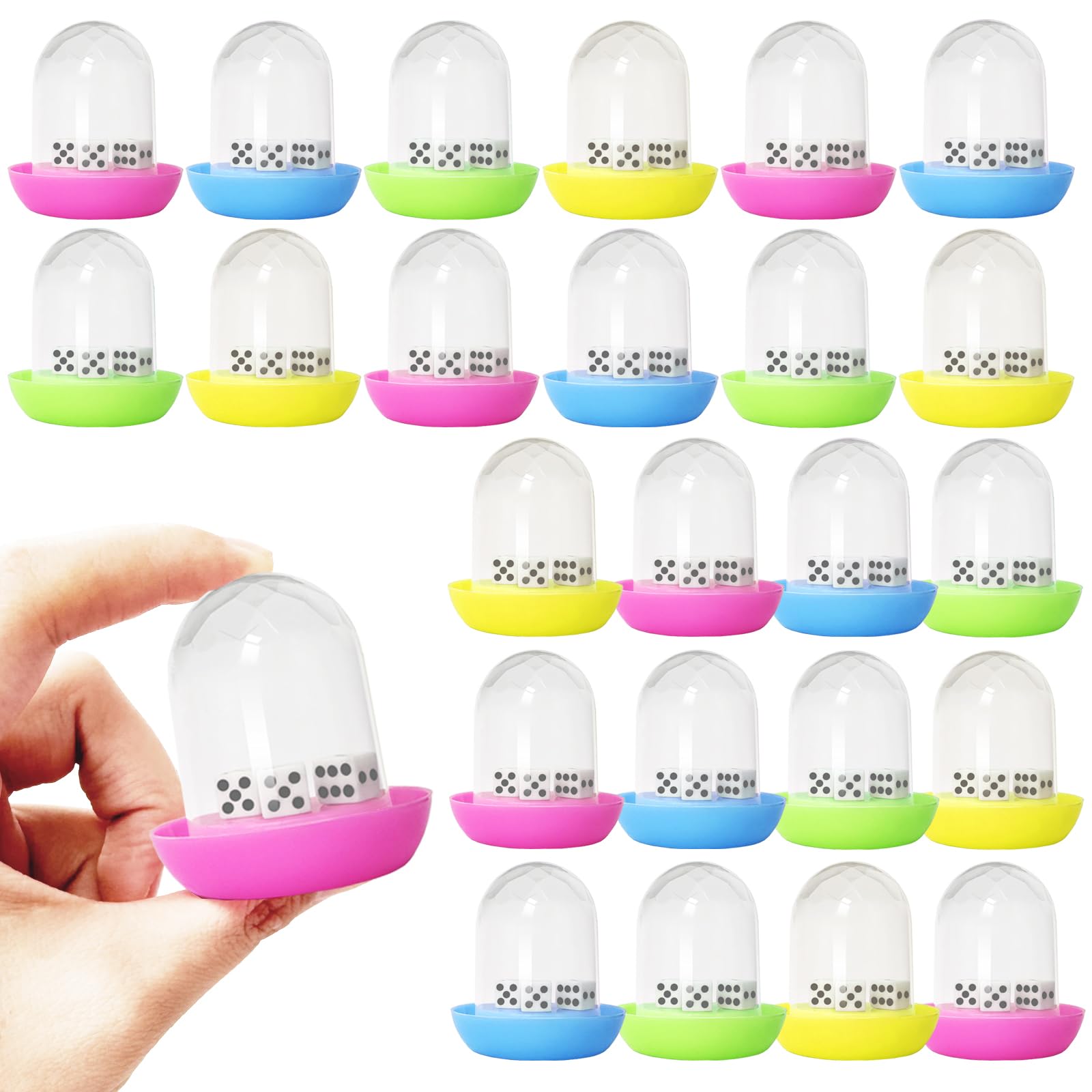 Photo 1 of 24 Pcs Mini Dice Cup for Kids,Plastic Shaker Dice Game for Math Learning,Dice for Board Games Classroom Rewards Goodie Bag Stuffers Birthday Gift