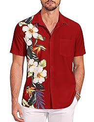 COOFANDY Mens Tropical Button Down Shirts Short