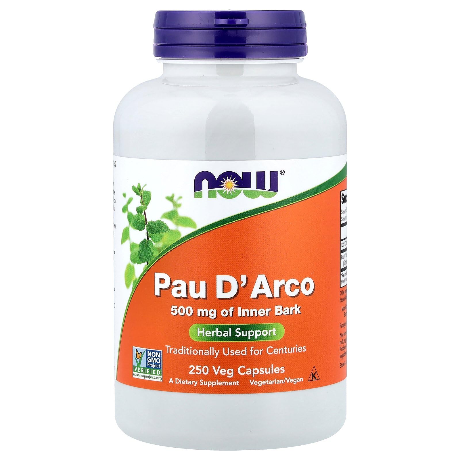 Now Foods Pau D Arco 500 mg 250 Capsules
