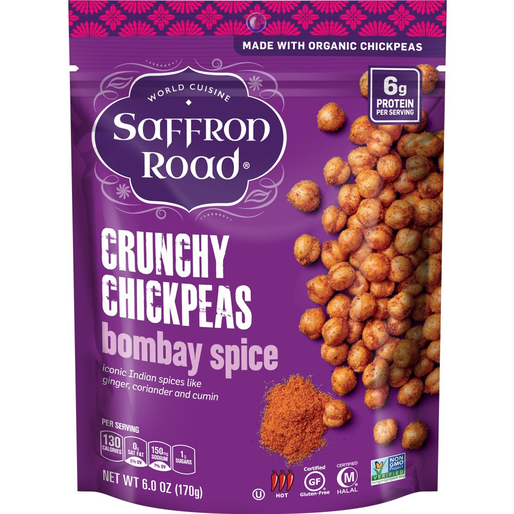 Saffron Road Crunchy Chickpeas, Bombay Spice, 6 Ounce