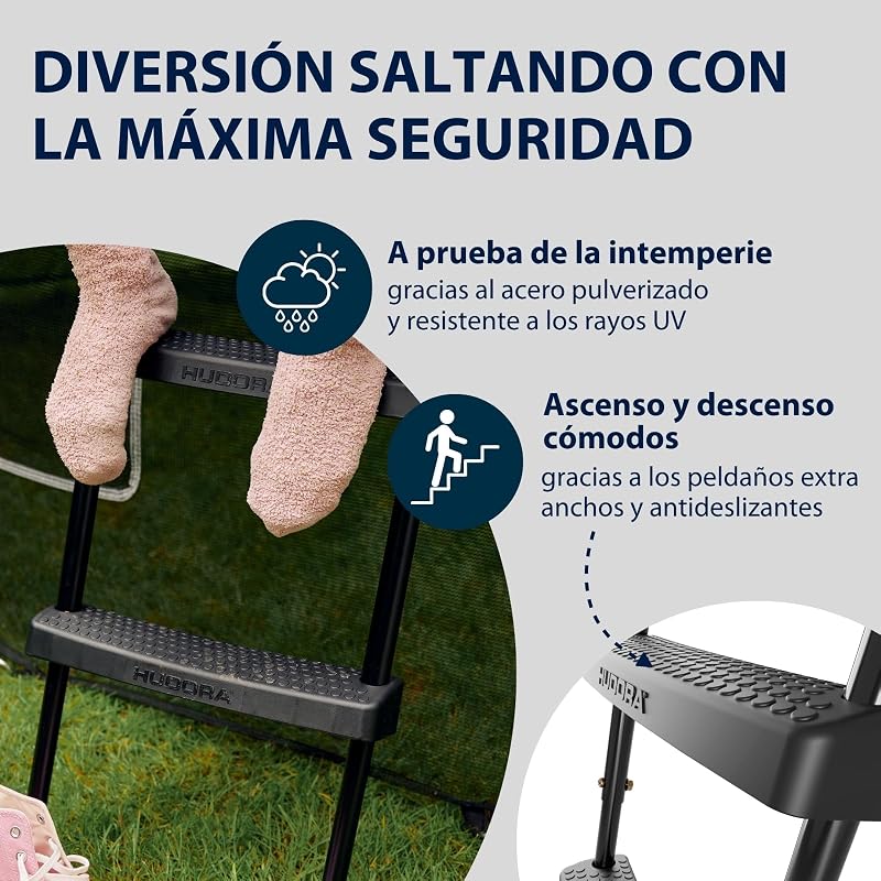 Escalera Universal Antideslizante para Trampolines - Escalera Ajustable en Altura con Peldaños Anchos - Resistente a Rayos UV — foto 3 de 6
