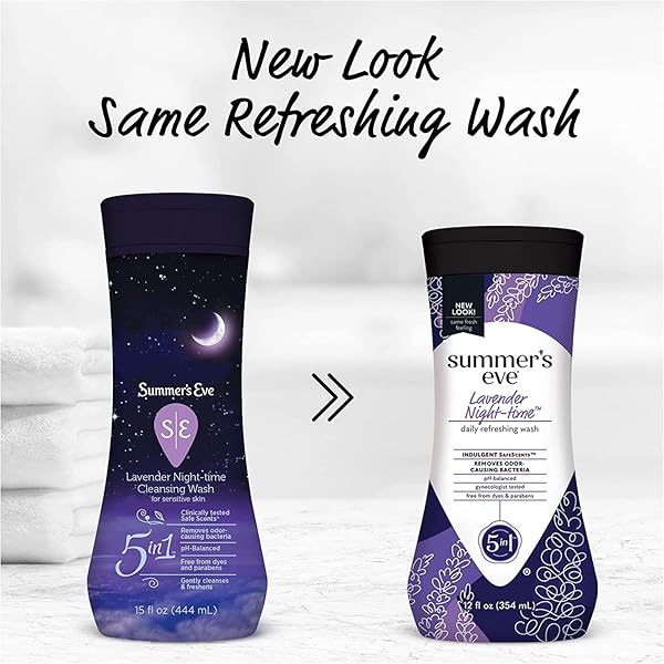 SUMMER’S EVE LAVENDER NIGHT-TIME DAILY REFRESHING WASH, 5-IN-1 PH-BALANCED FORMULA, REMOVES ODOR-CAUSING BACTERIA, FREE FROM DYES & PARABENS, GYNECOLOGIST TESTED, 12 FL OZ (PACK OF 10)