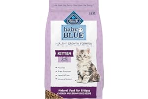 Blue Buffalo Baby Blue Natural Dry Food for Kittens, Healthy Growth Formula with DHA, Chicken and Brown Rice Recipe, 5-lb Bag